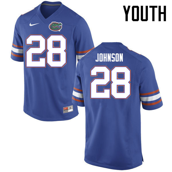 Youth Florida Gators #28 Kylan Johnson College Football Jerseys Sale-Blue - Click Image to Close